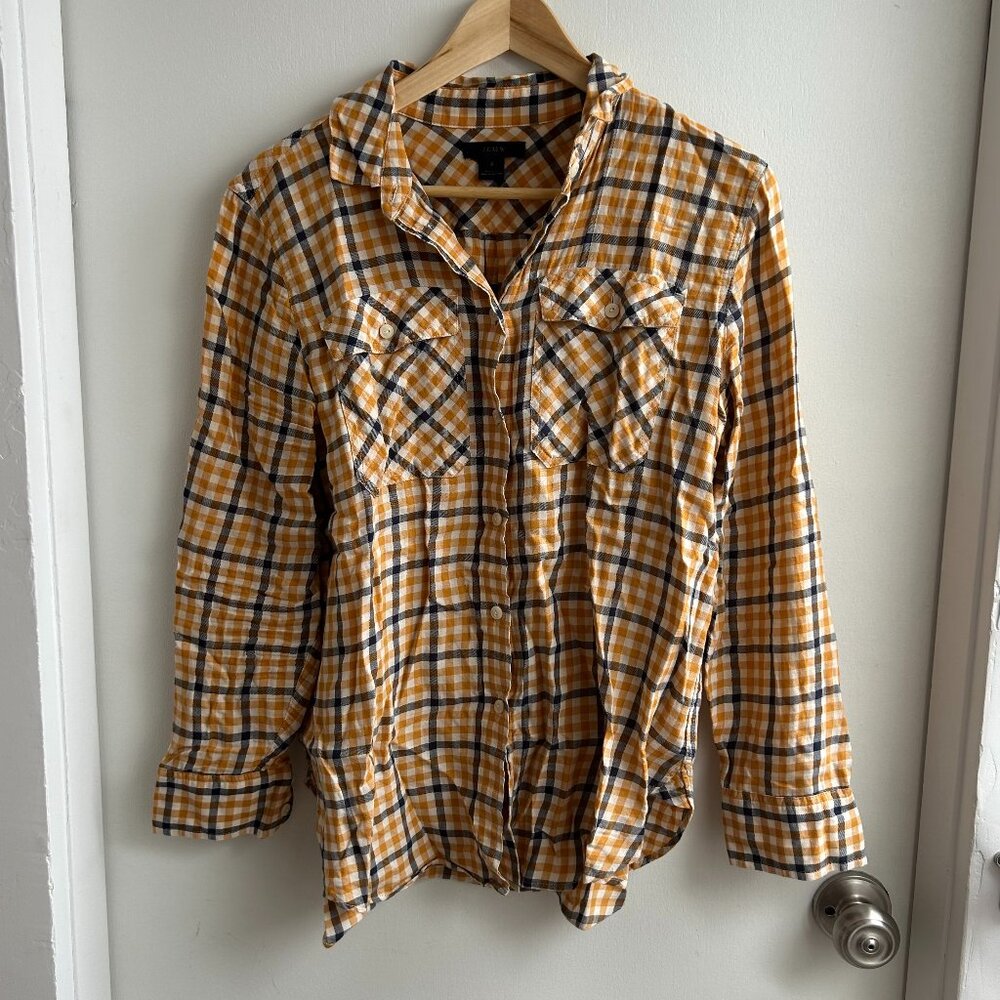 J Crew checkered button down (size 6)